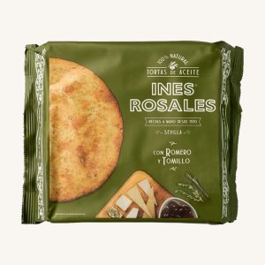 Inés Rosales Rosemary and thyme olive oil torta, hand-made, from Seville, 6 unit pack 180 gr